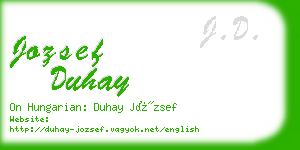 jozsef duhay business card